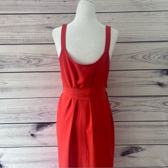 Everlane Orange Midi Length Wrap Dress - Picture 7 of 11